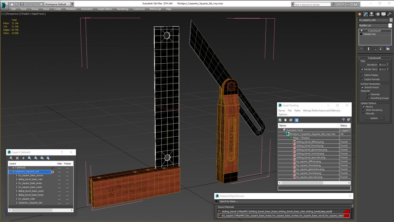 Workpro Carpentry Squares Set 3D model