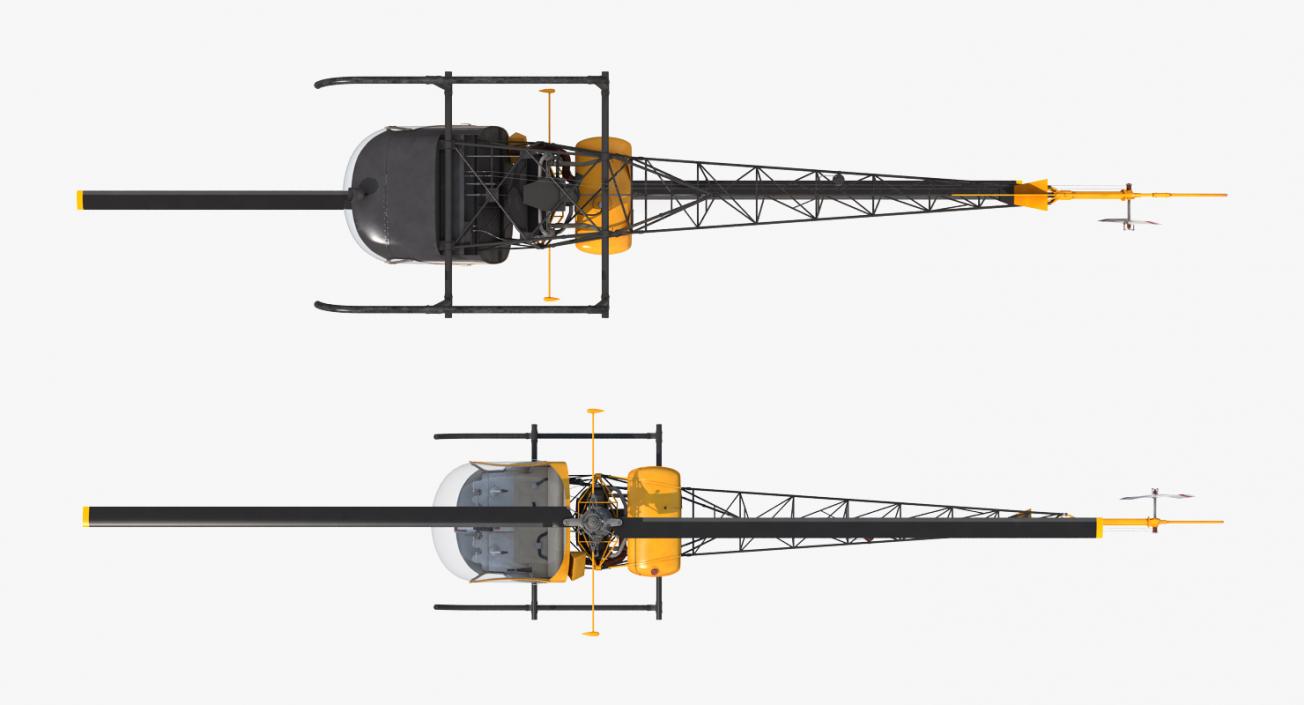 Light Helicopter Bell 47 3D model