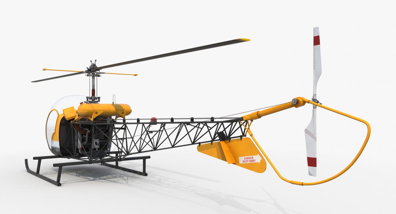 Light Helicopter Bell 47 3D model