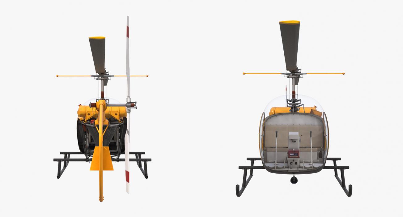 Light Helicopter Bell 47 3D model