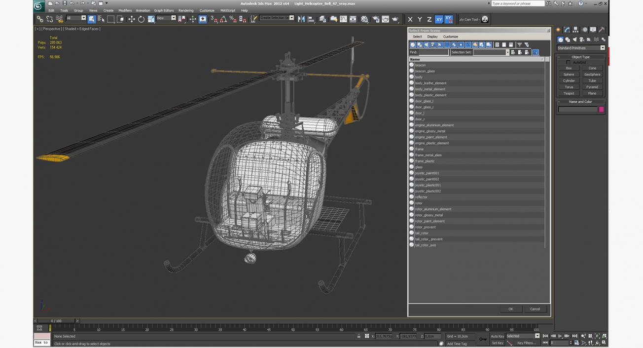 Light Helicopter Bell 47 3D model