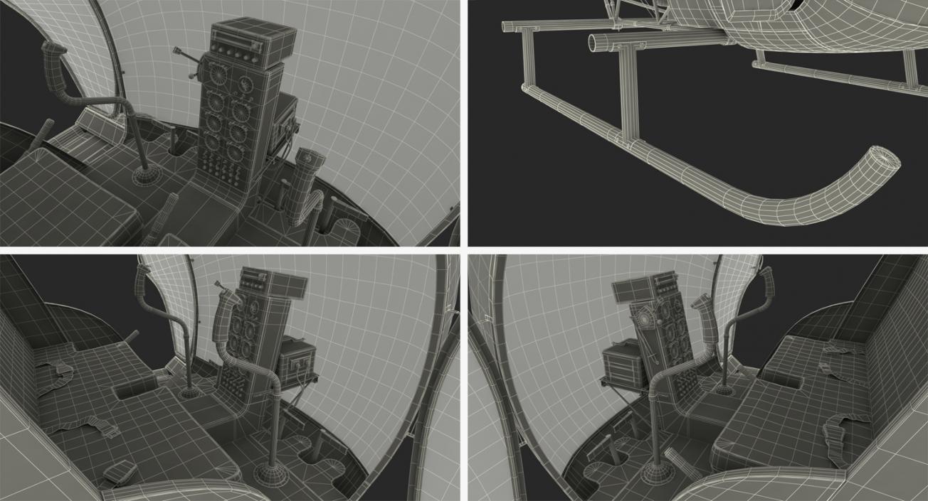 Light Helicopter Bell 47 3D model