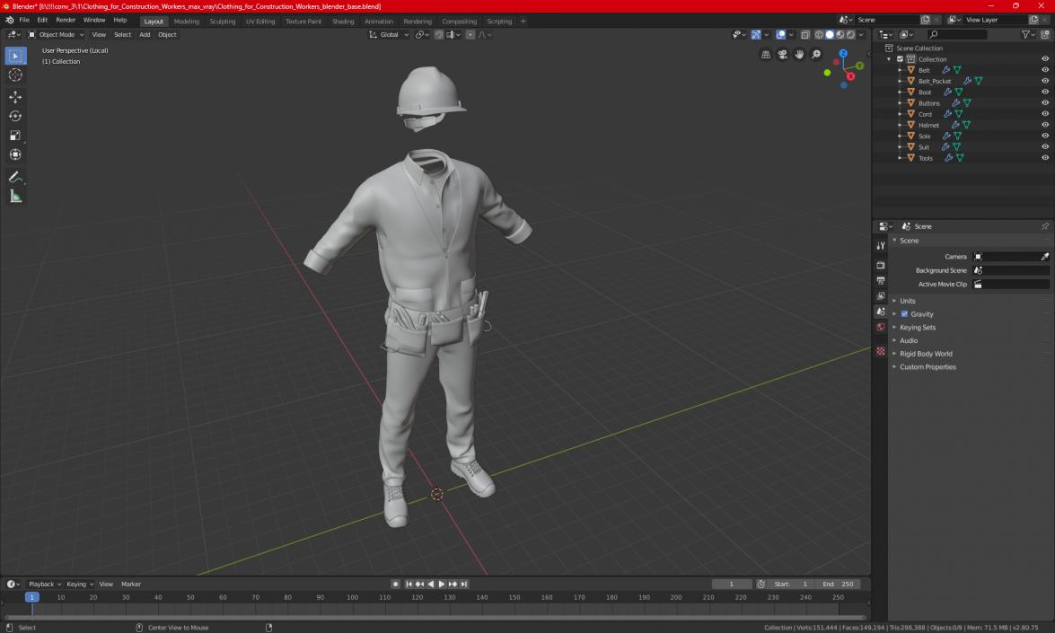 3D Clothing for Construction Workers model