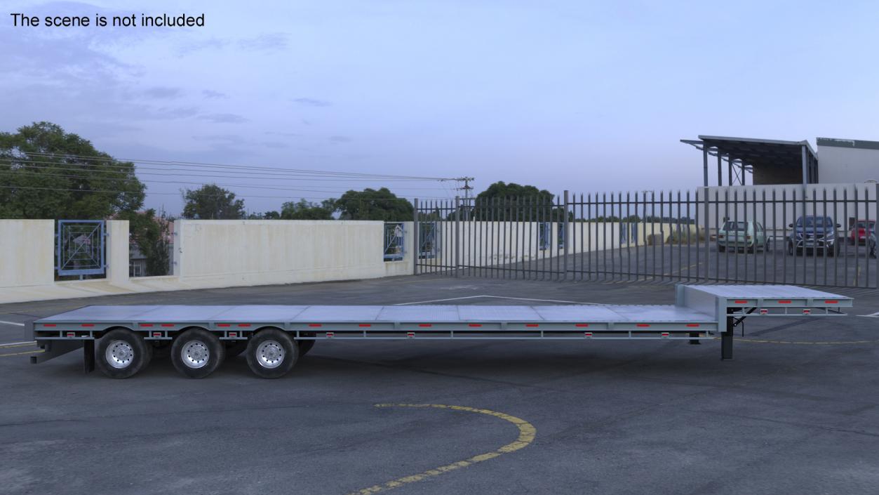 3D model Flatbed Semi Trailer