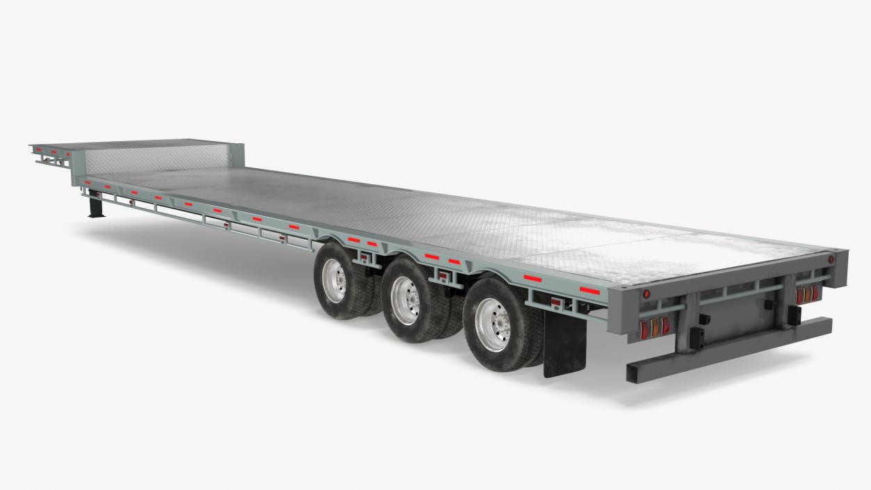 3D model Flatbed Semi Trailer