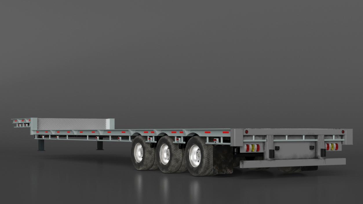 3D model Flatbed Semi Trailer