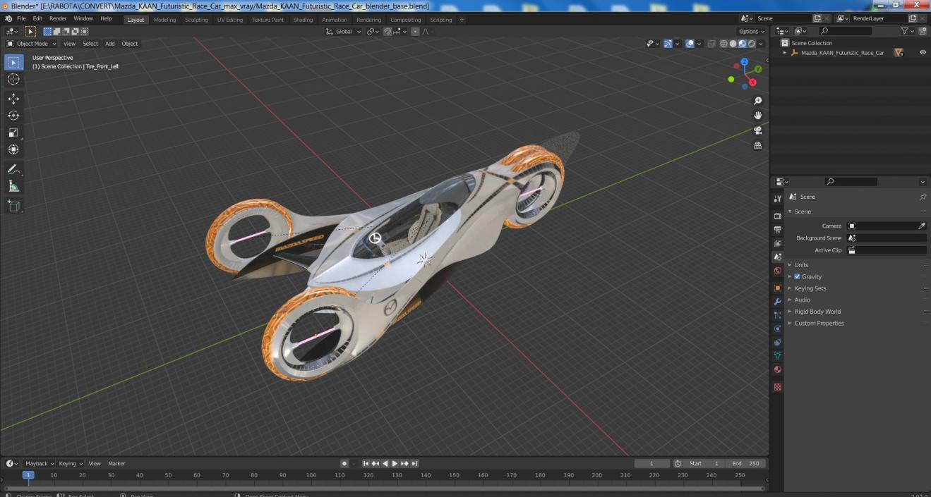 3D model Mazda KAAN Futuristic Race Car