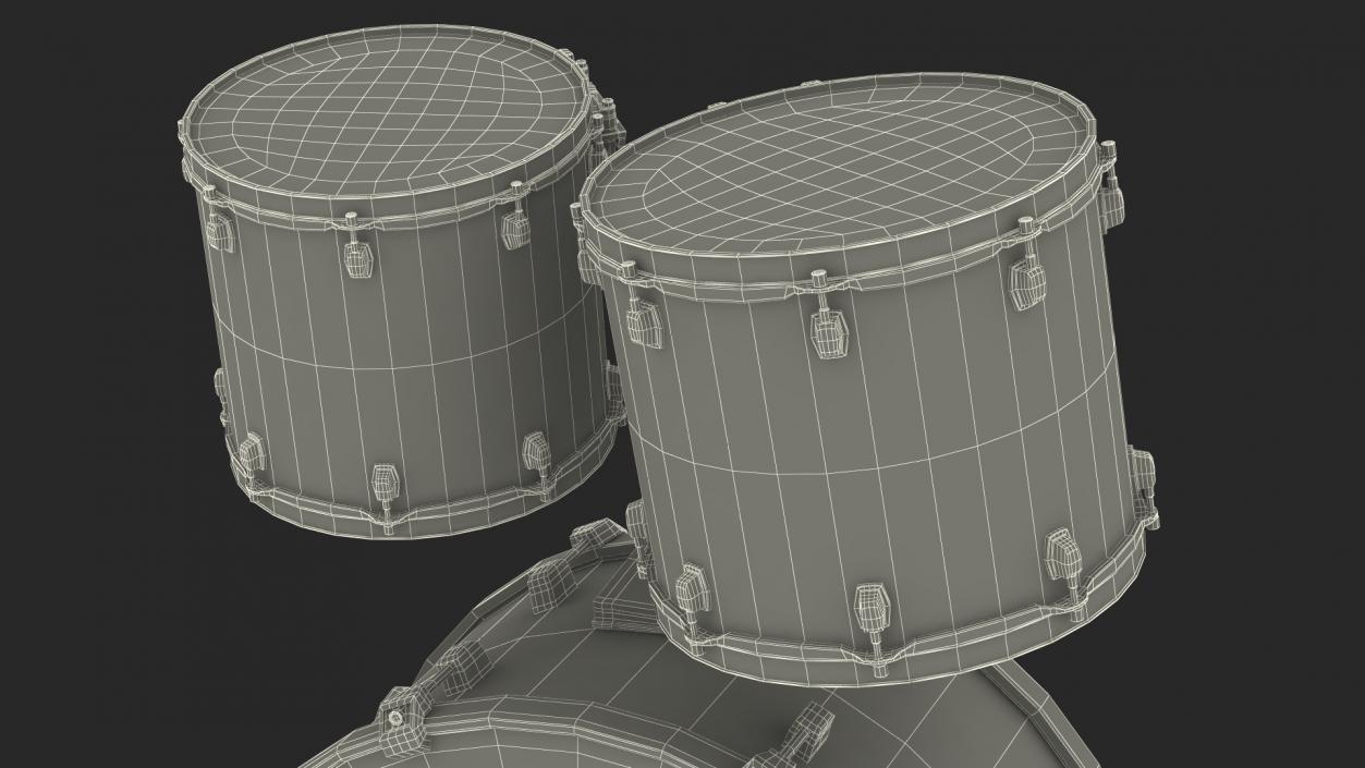 3D Bass Drum and Rack Toms model