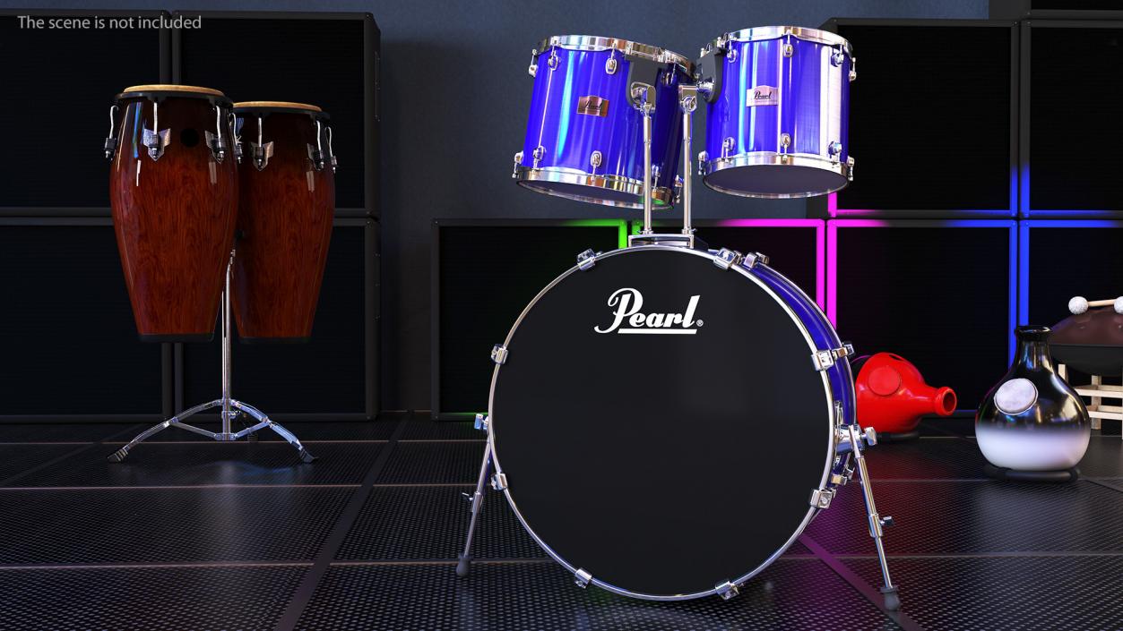 3D Bass Drum and Rack Toms model