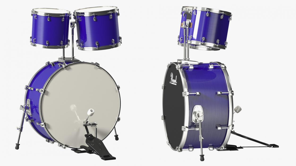 3D Bass Drum and Rack Toms model