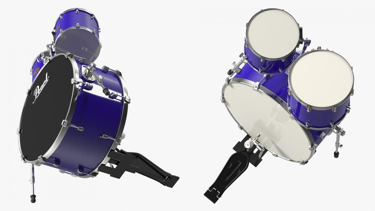 3D Bass Drum and Rack Toms model