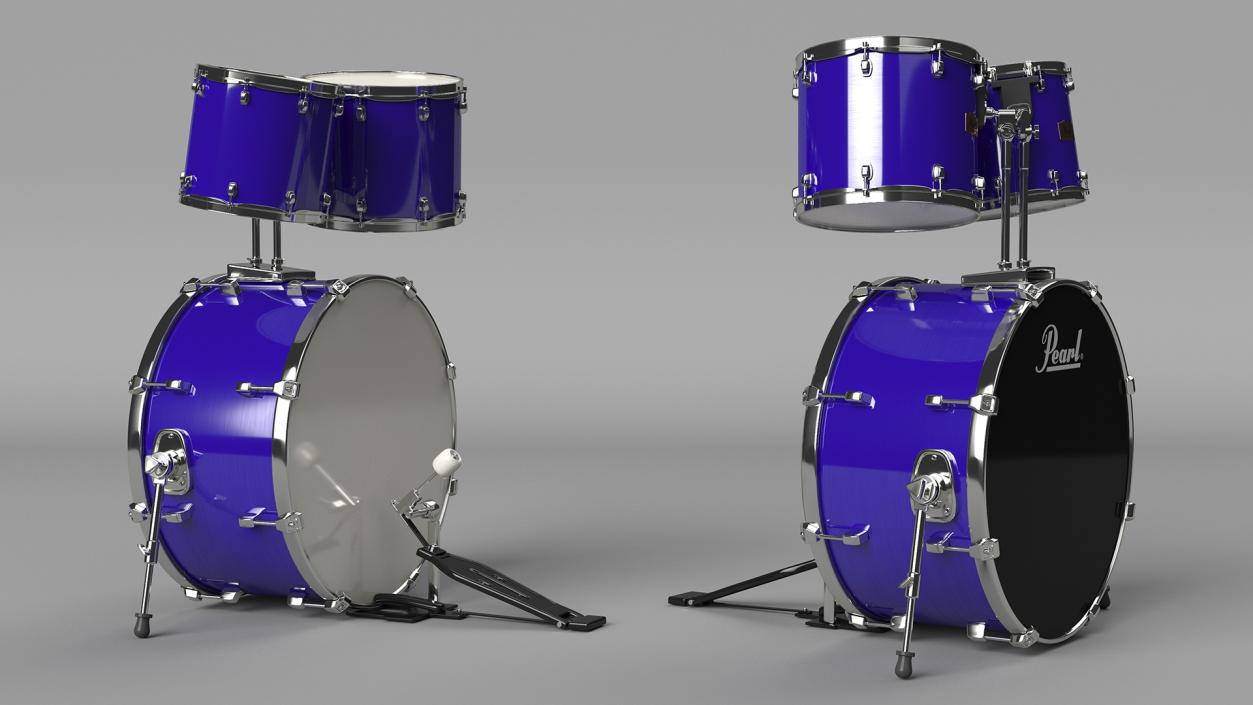 3D Bass Drum and Rack Toms model