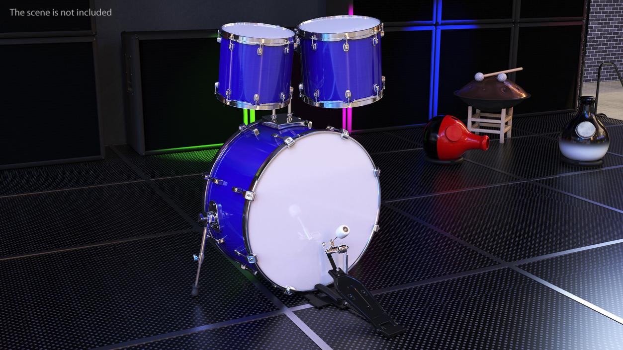 3D Bass Drum and Rack Toms model