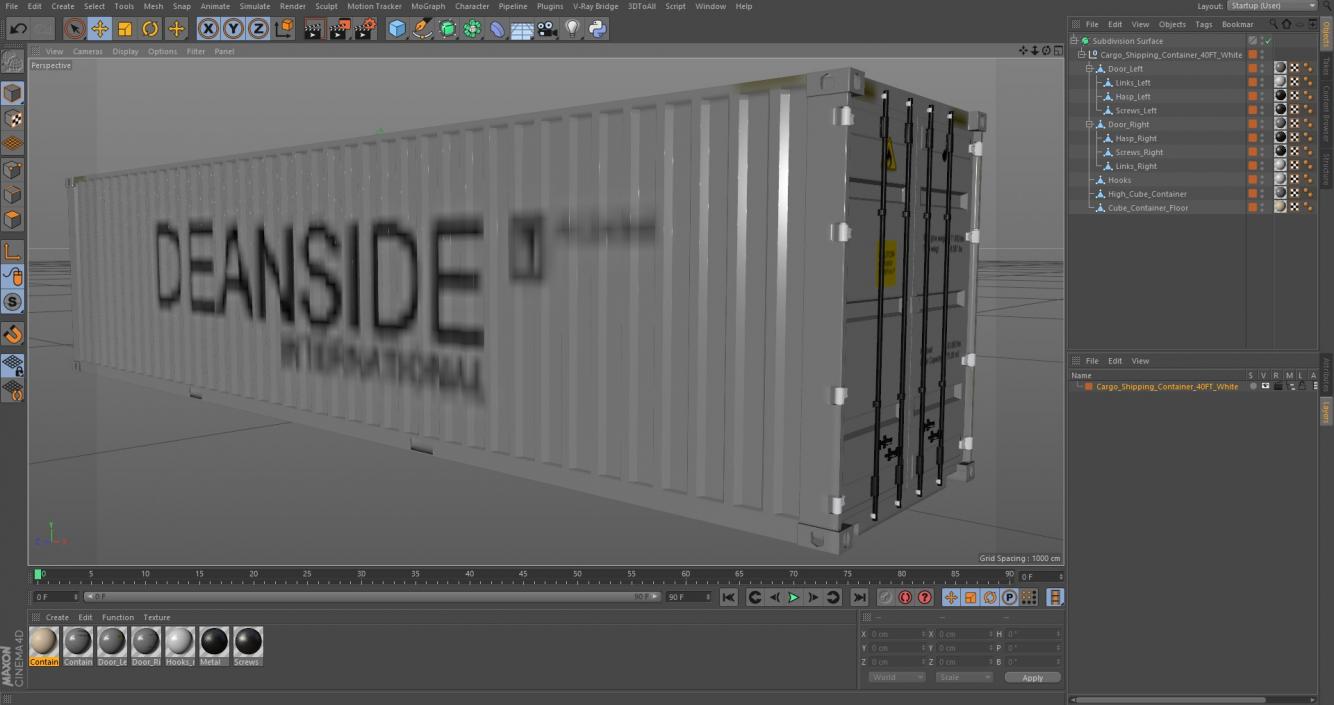 3D model Cargo Shipping Container 40FT White