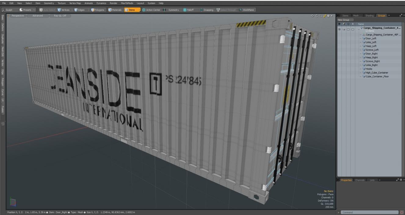 3D model Cargo Shipping Container 40FT White