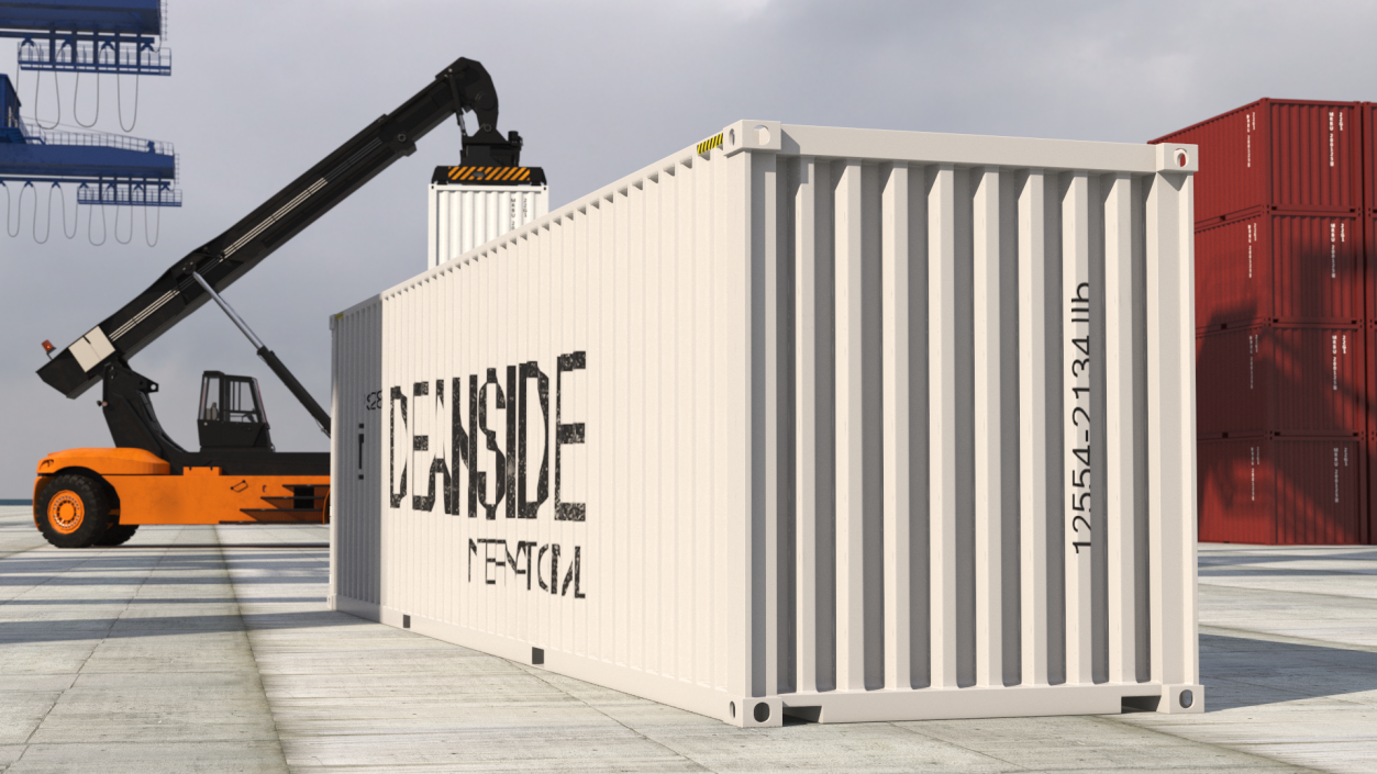 3D model Cargo Shipping Container 40FT White