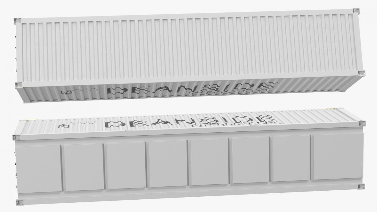 3D model Cargo Shipping Container 40FT White