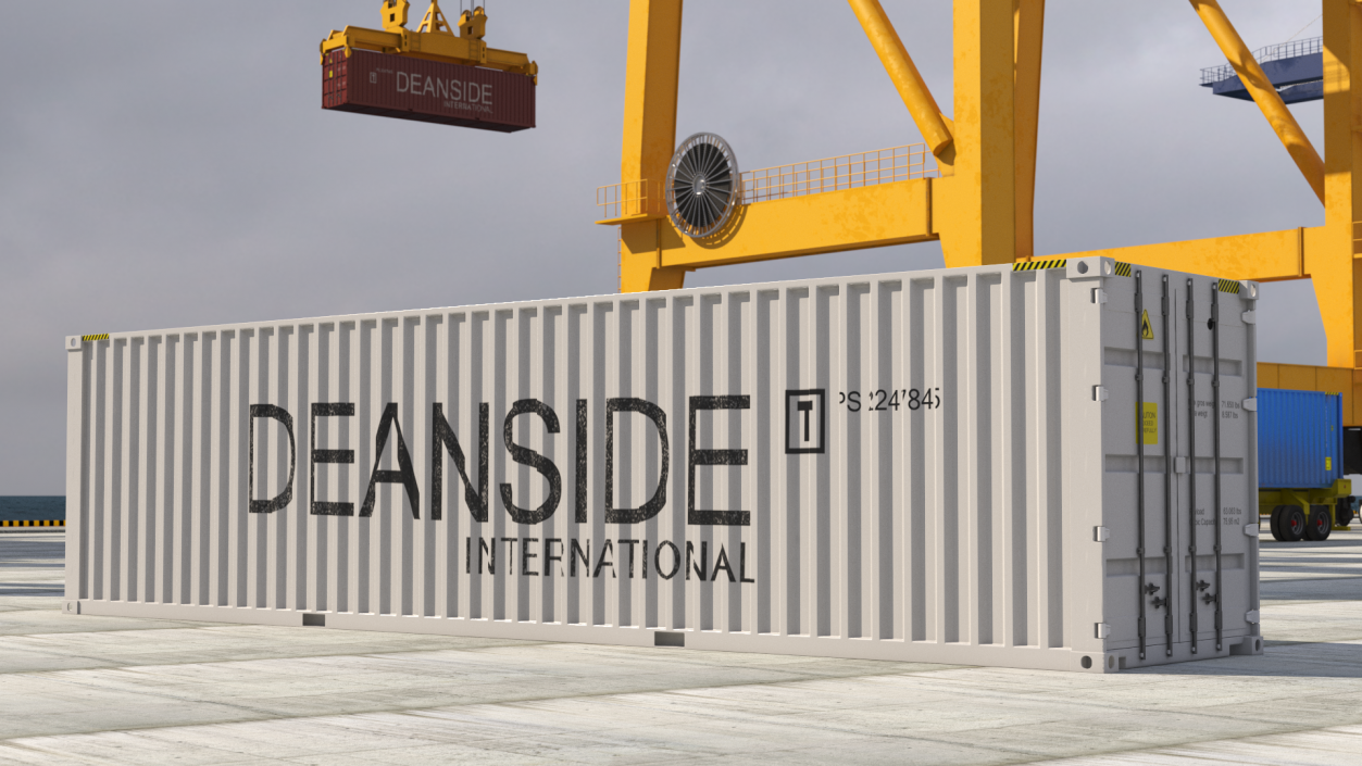 3D model Cargo Shipping Container 40FT White