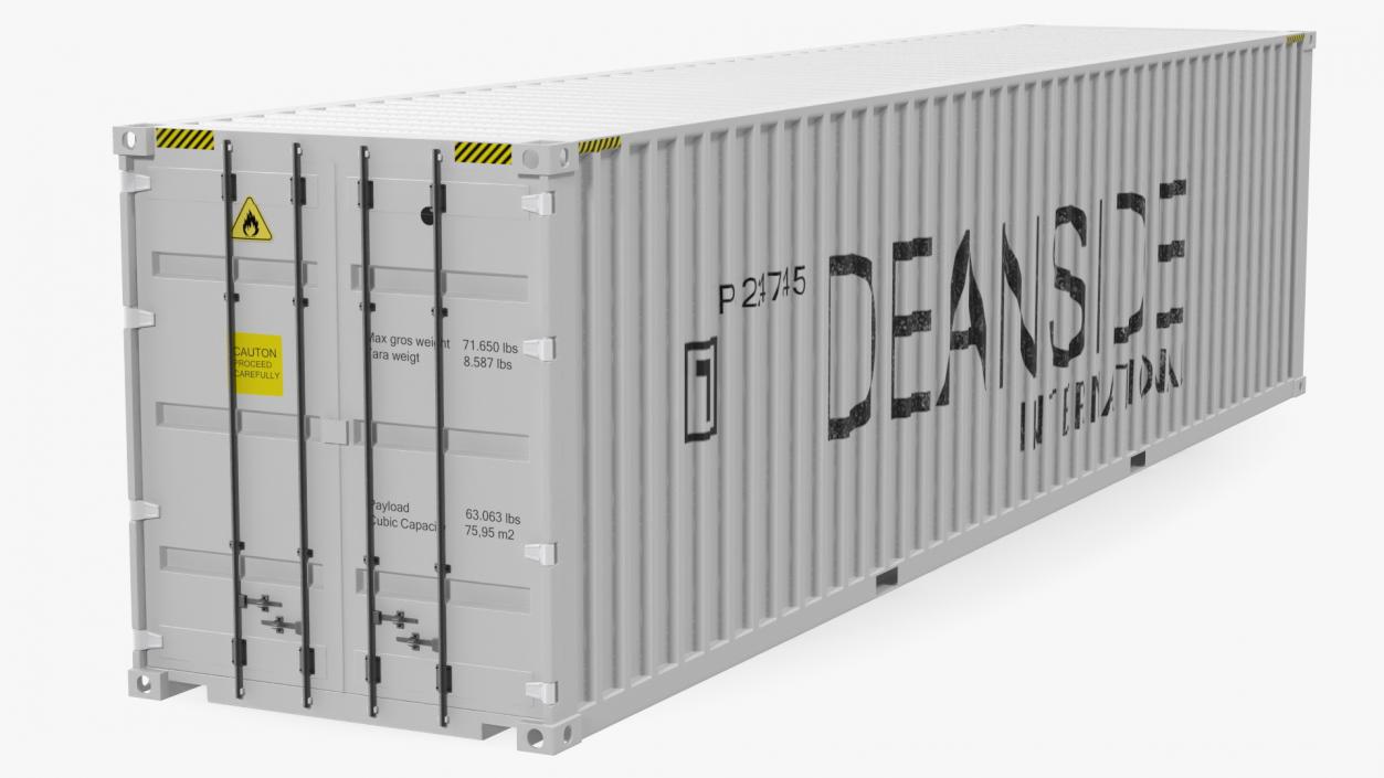 3D model Cargo Shipping Container 40FT White