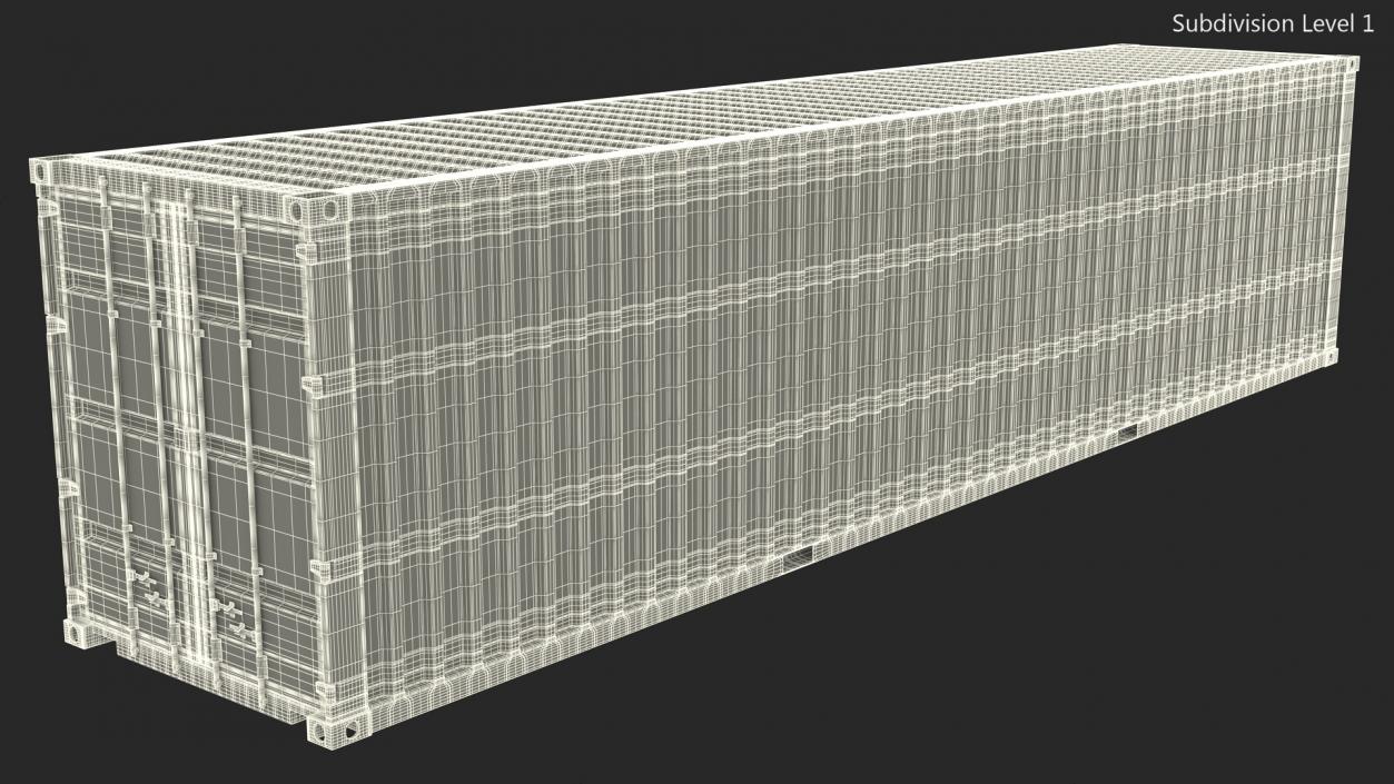 3D model Cargo Shipping Container 40FT White