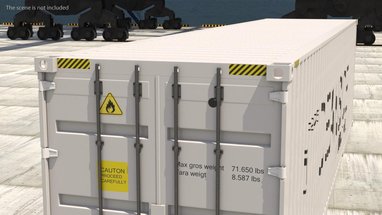 3D model Cargo Shipping Container 40FT White