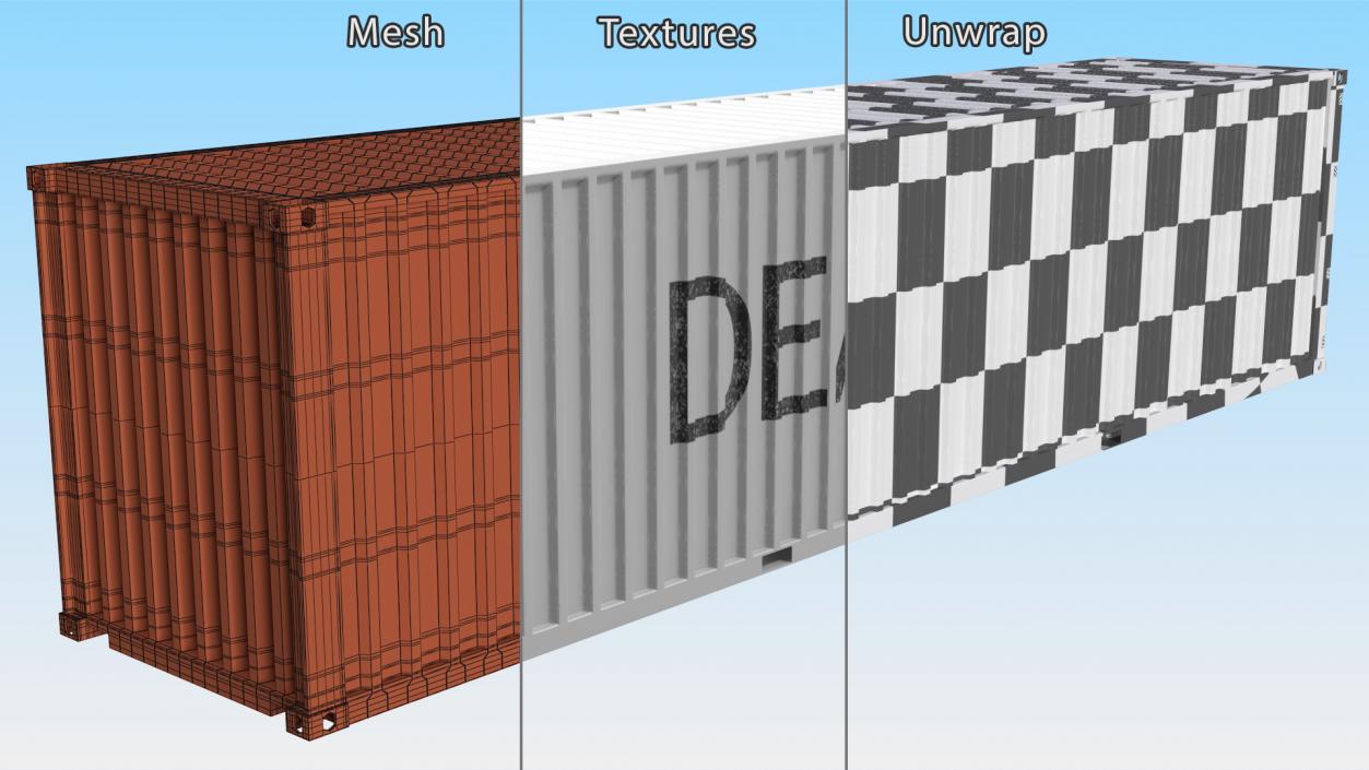 3D model Cargo Shipping Container 40FT White