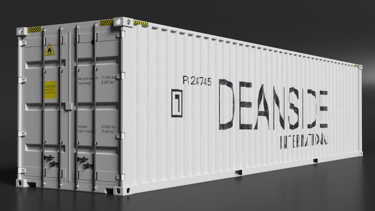 3D model Cargo Shipping Container 40FT White