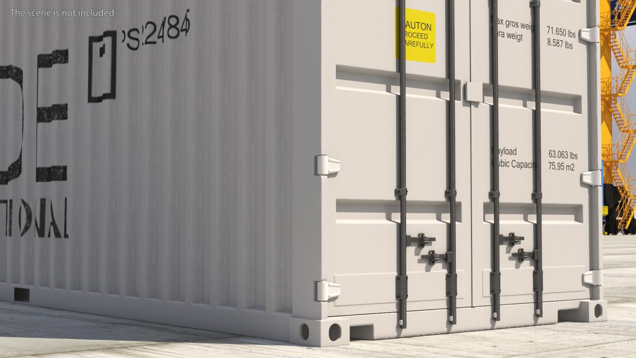 3D model Cargo Shipping Container 40FT White