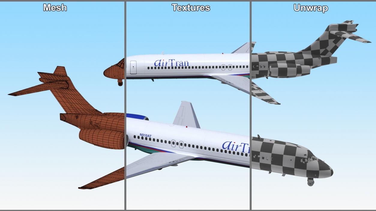 3D Boeing 717 AirTran Airways