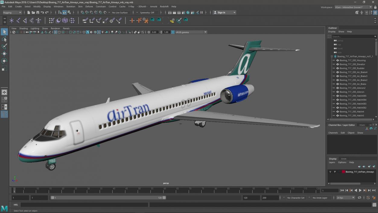 3D Boeing 717 AirTran Airways