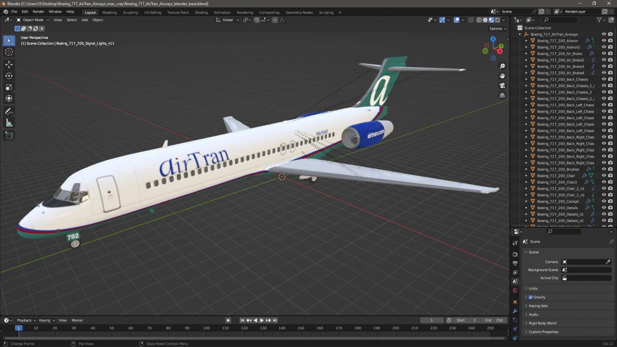 3D Boeing 717 AirTran Airways