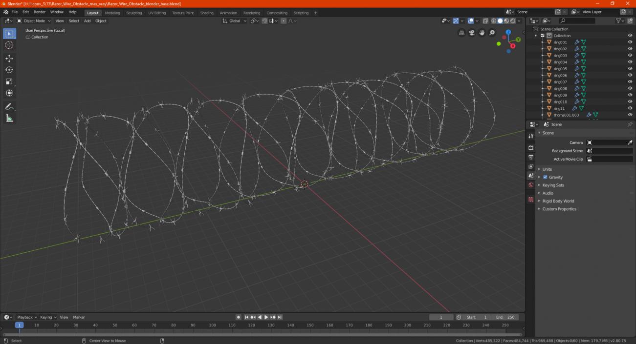 Razor Wire Obstacle 3D model