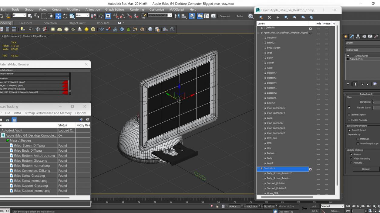 Apple iMac G4 Desktop Computer Rigged 3D