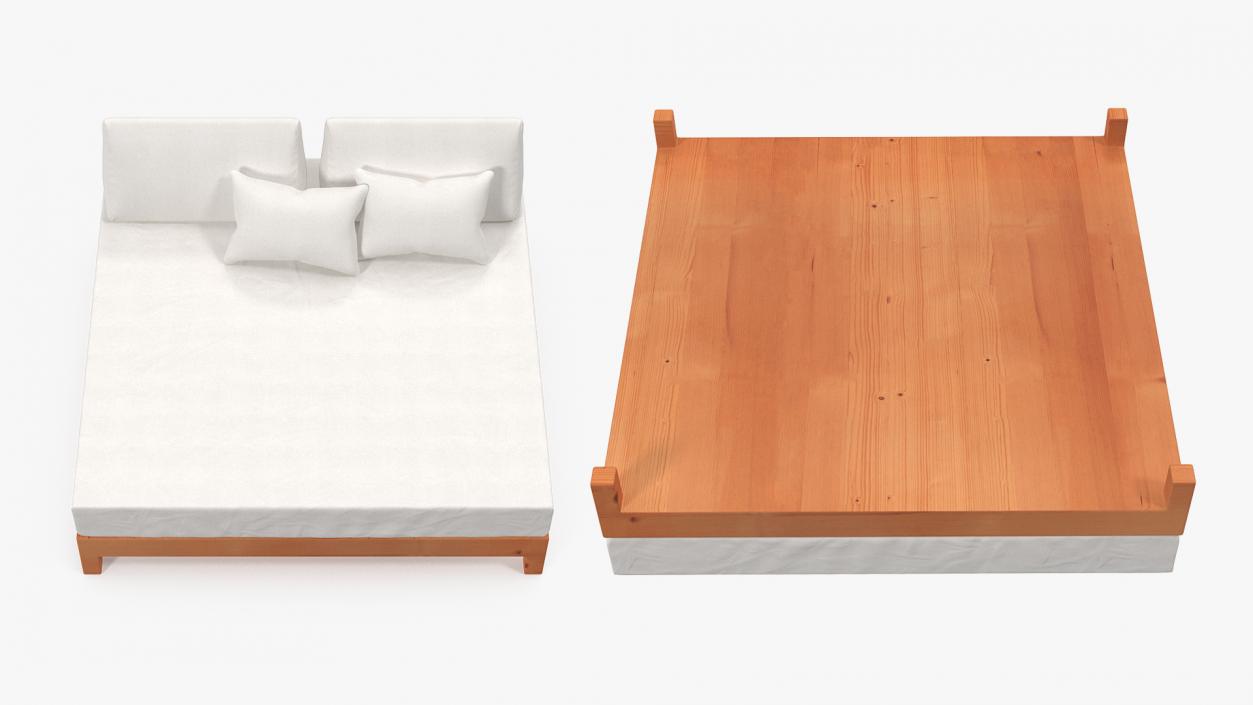 Wooden Kingsize Bed 3D model