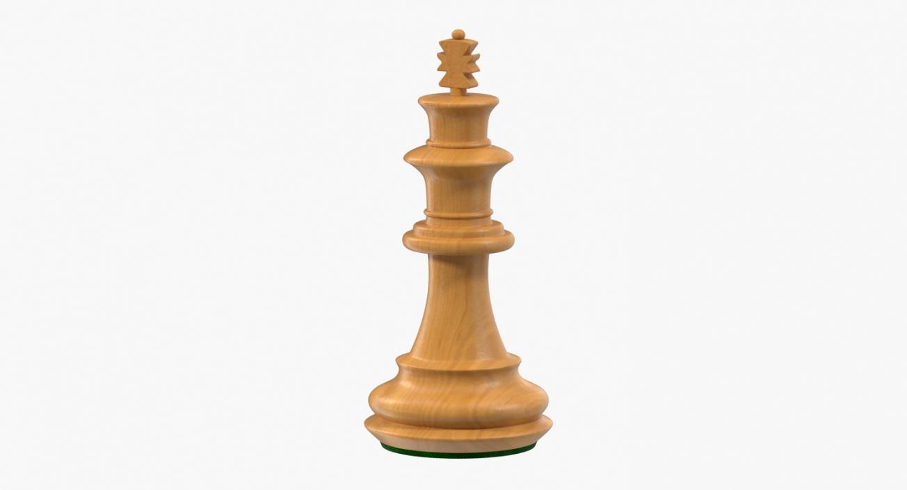 Wooden Chess King 3D