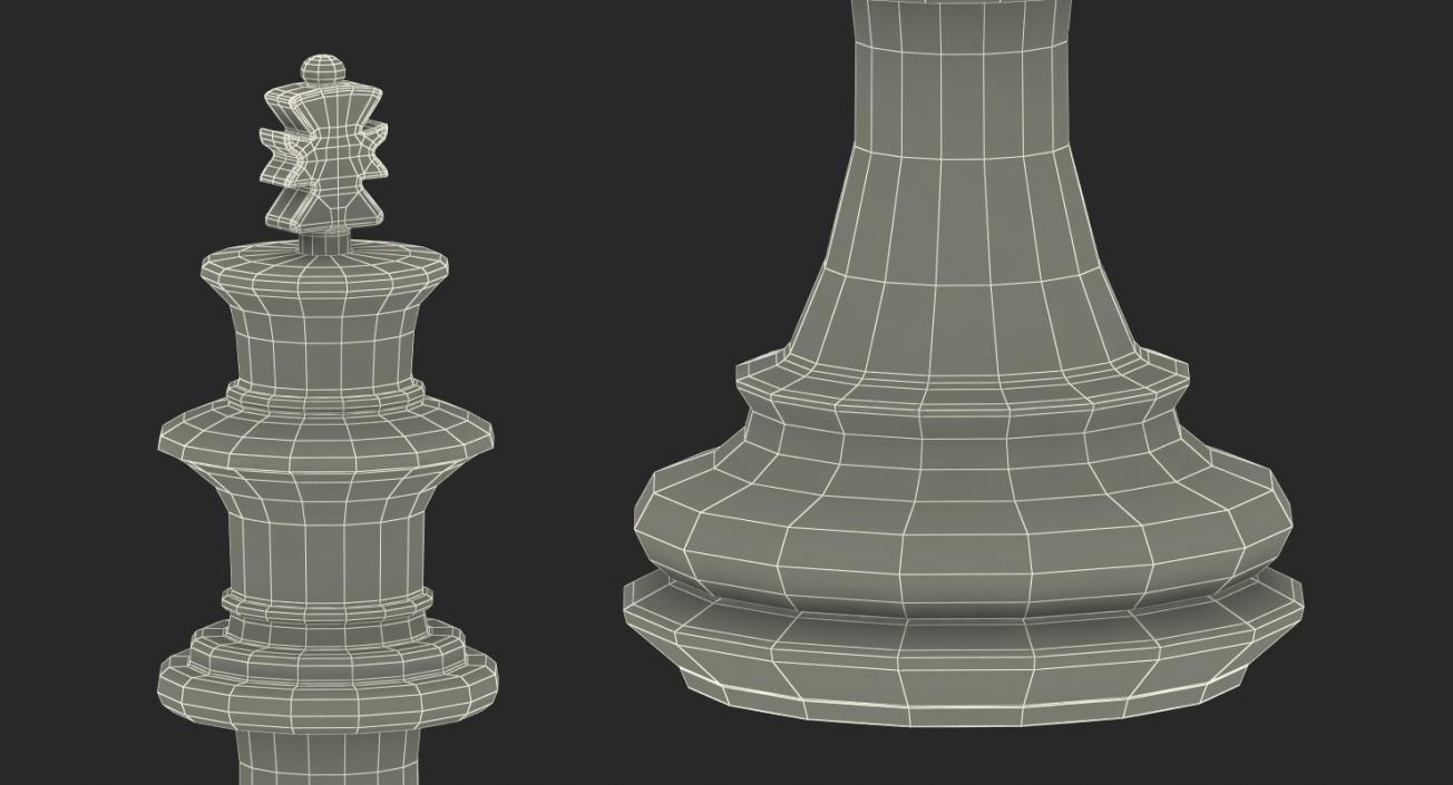 Wooden Chess King 3D