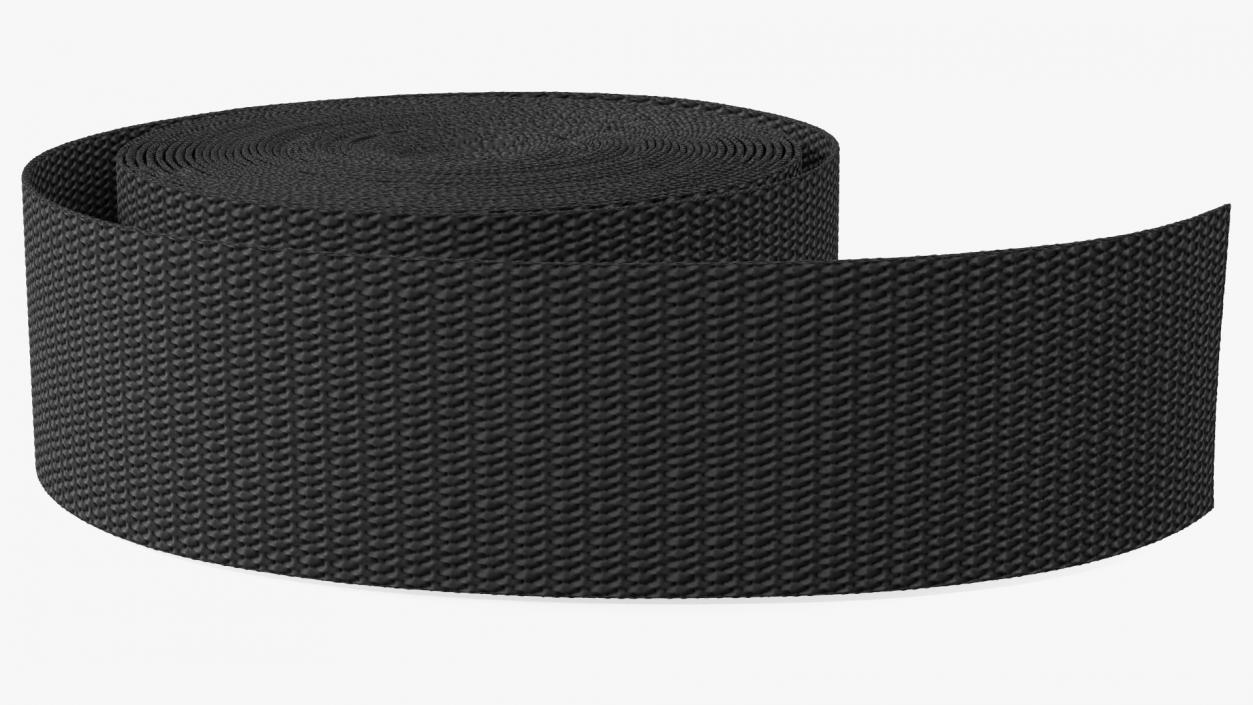 3D model Webbing Belt Strap Round Black