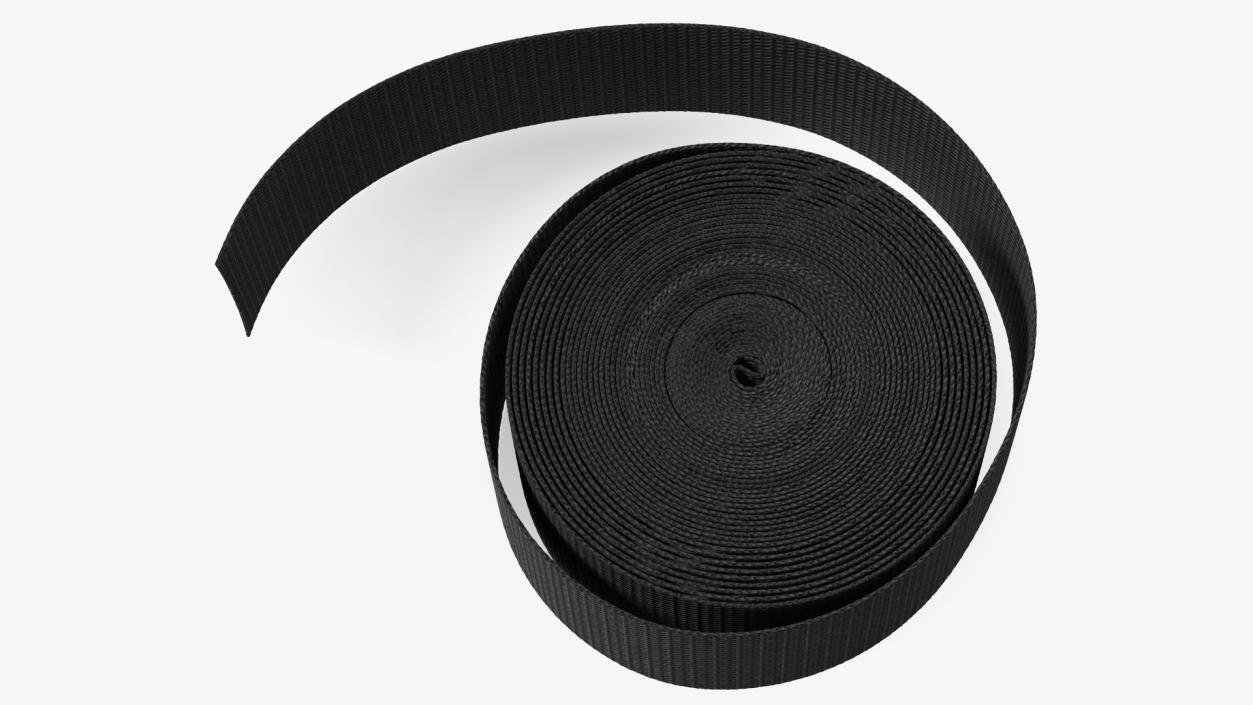 3D model Webbing Belt Strap Round Black