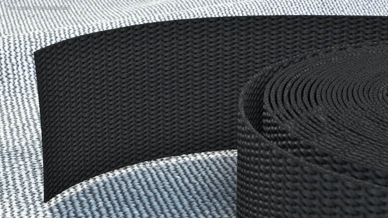 3D model Webbing Belt Strap Round Black