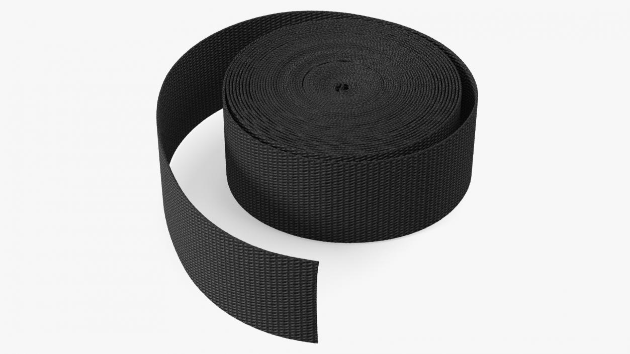 3D model Webbing Belt Strap Round Black