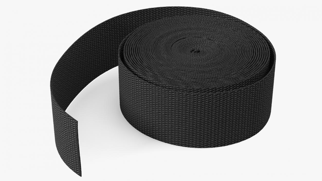 3D model Webbing Belt Strap Round Black