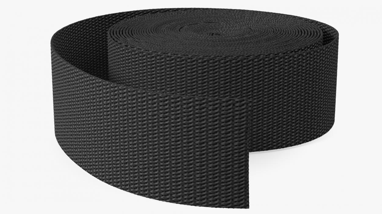 3D model Webbing Belt Strap Round Black