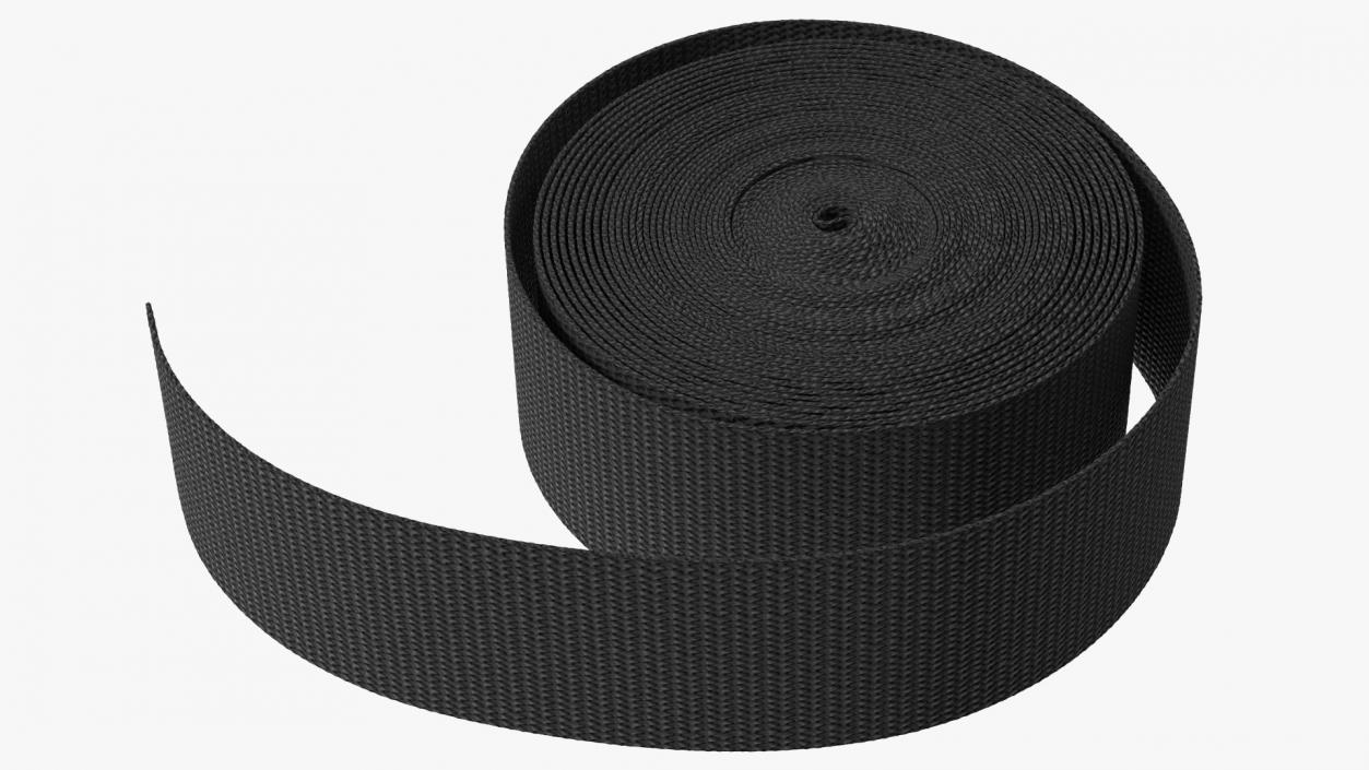 3D model Webbing Belt Strap Round Black