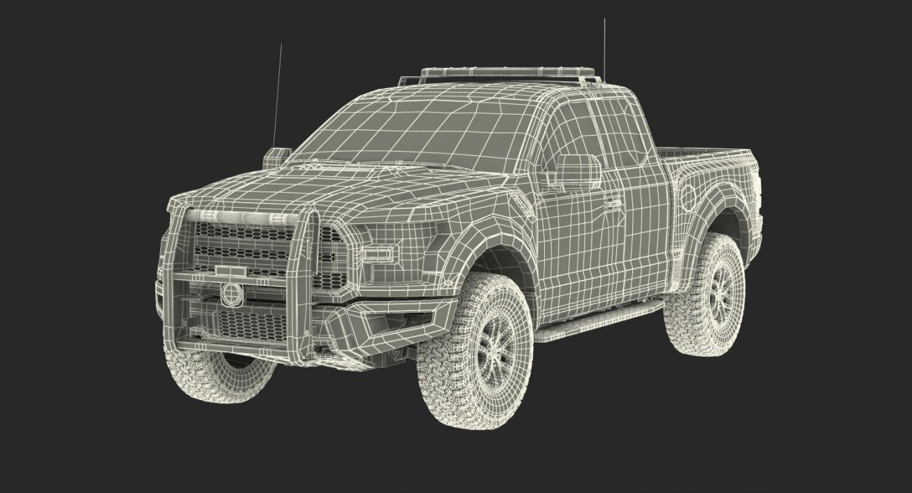 Police Pickup Truck Modern Generic 3D model