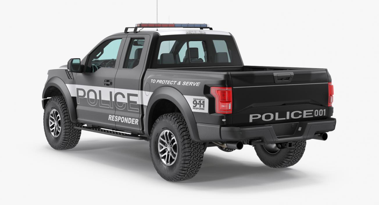 Police Pickup Truck Modern Generic 3D model