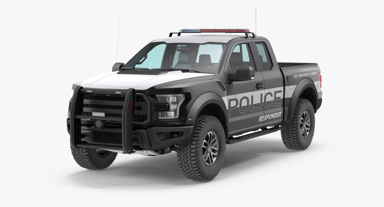 Police Pickup Truck Modern Generic 3D model