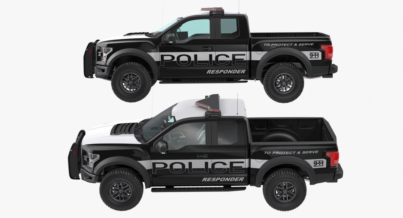 Police Pickup Truck Modern Generic 3D model