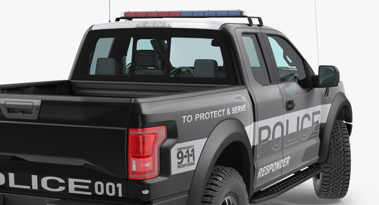 Police Pickup Truck Modern Generic 3D model