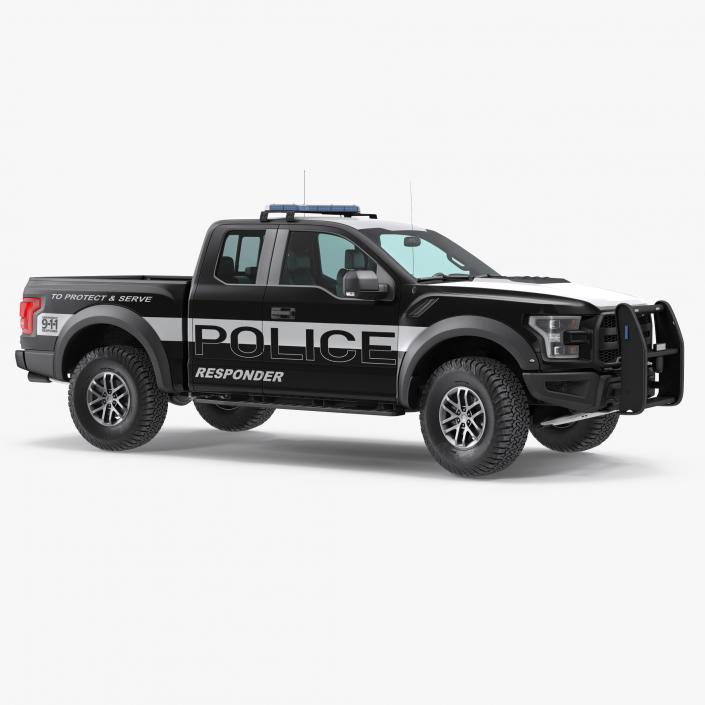 Police Pickup Truck Modern Generic 3D model