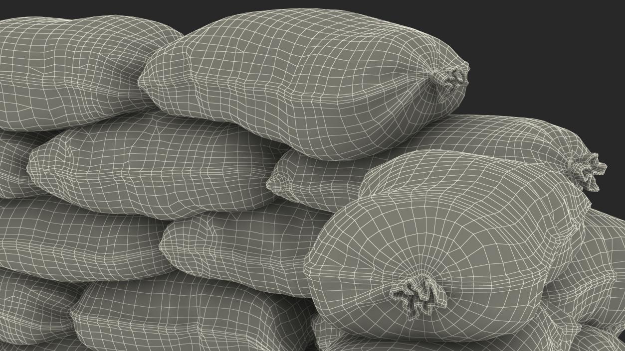 Sandbag Barricade White Dirty 3D model